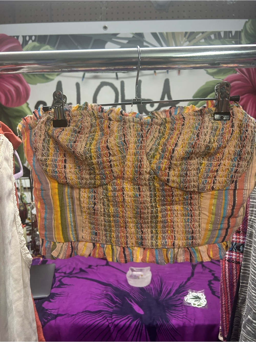 Anthropologie x Pilcro Rainbow Smocked Tube Top S - Picture 7 of 14